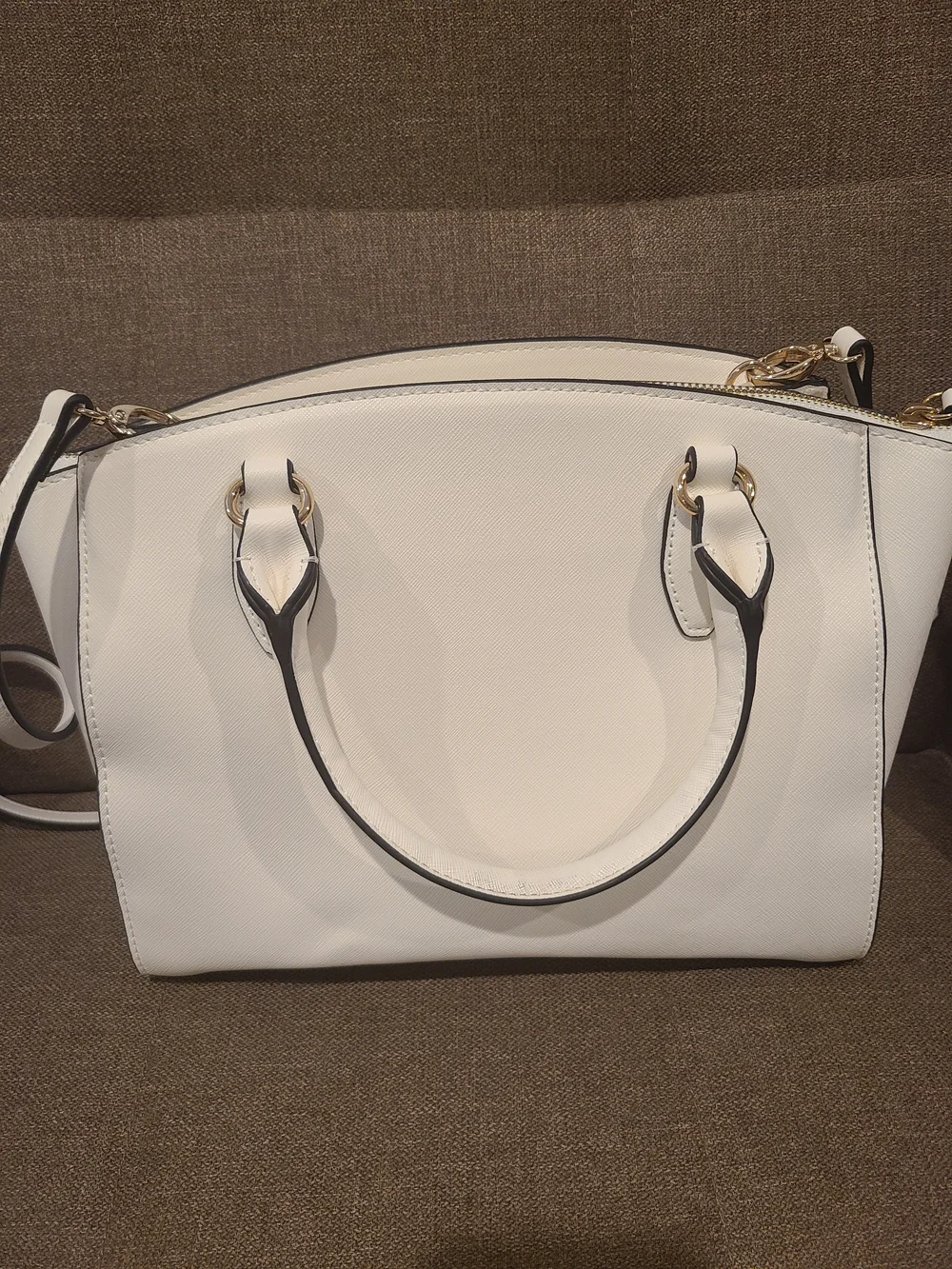 Nine West White Structured Satchel Bag